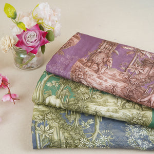 Green Traditional Print Muslin Fabric MT-29400