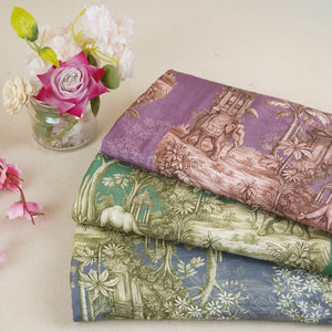 Lilac Traditional Print Muslin Fabric MT-29398 - TradeUNO