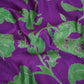 Purple Floral Print Pure 70gm Chanderi Fabric SN-30526