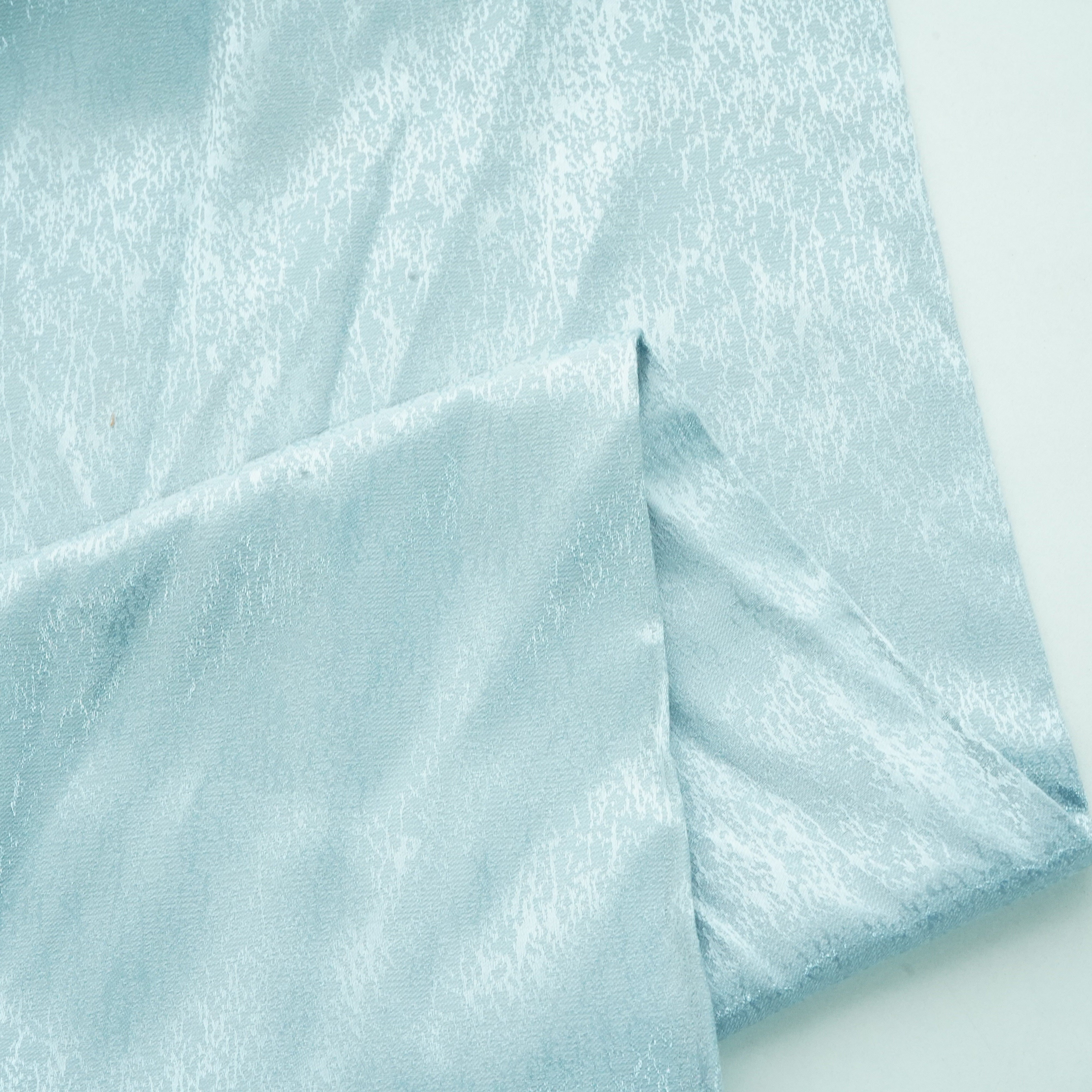 Blue 3D Foil Silk Crepe Fabric 9957