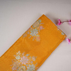 Mustard Yellow Meenakari Floral Pure Tissue Fabric SGS-30720 - TradeUNO