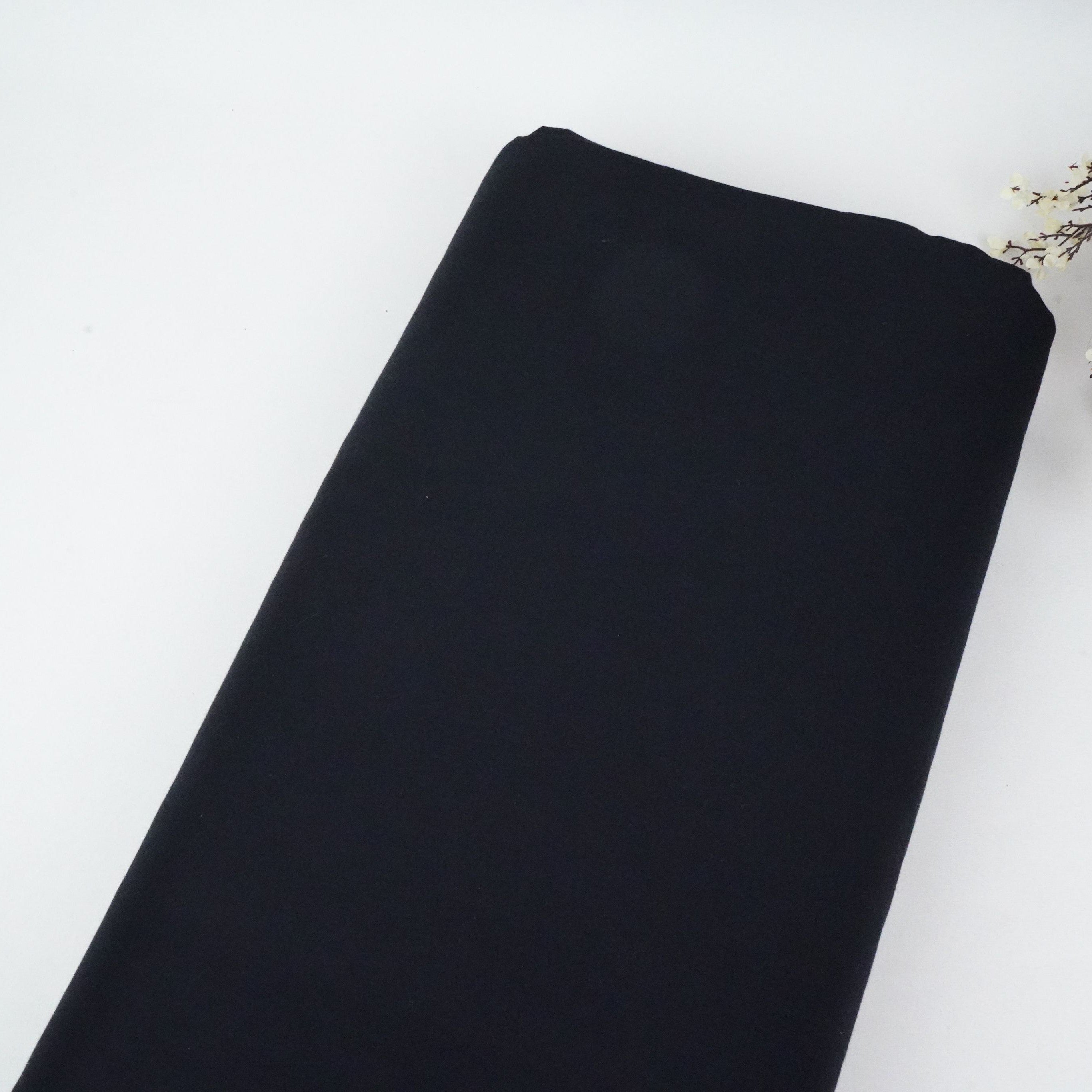 Premium Black Solid Cotton Mulmul Fabric MSMR-17021 - TradeUNO