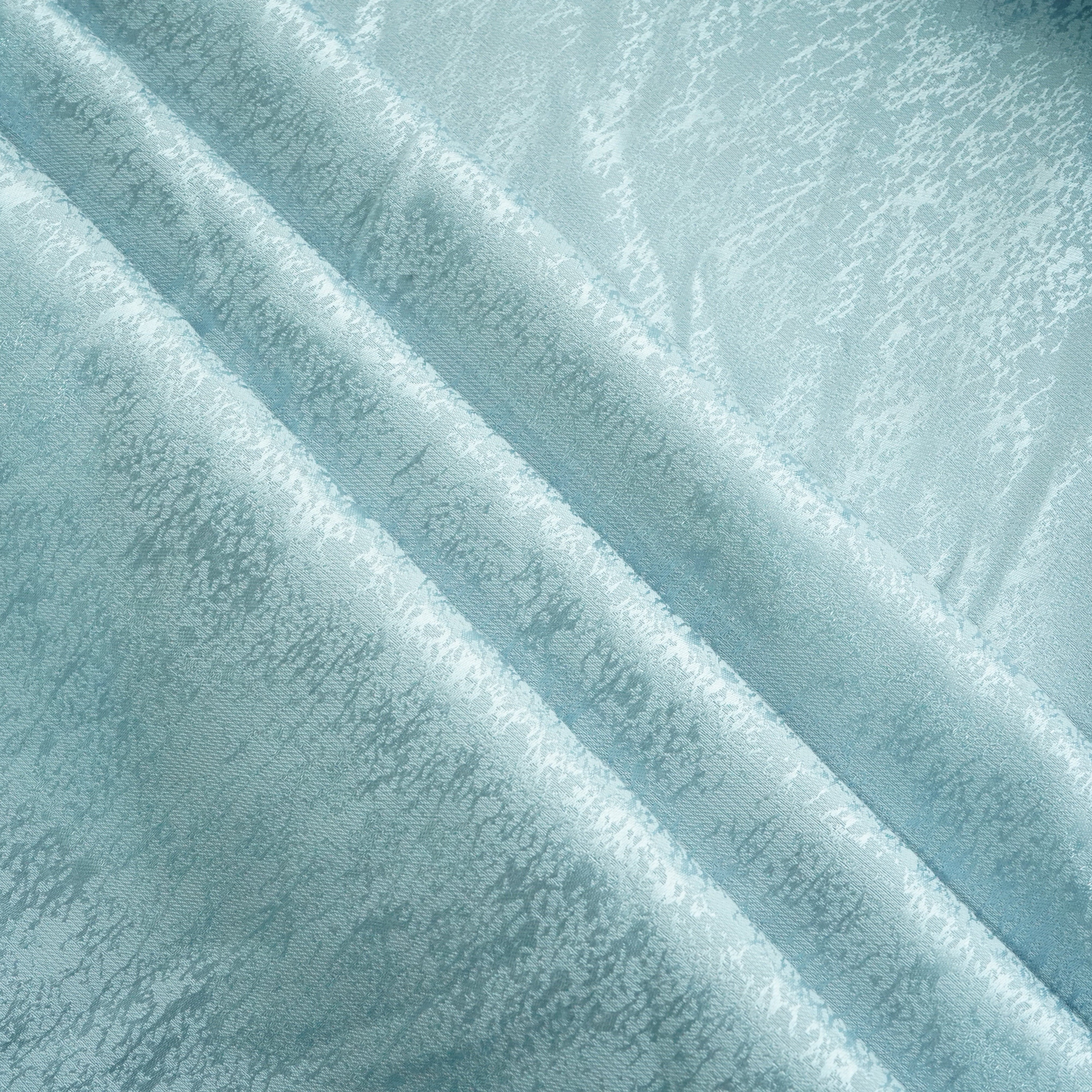 Blue 3D Foil Silk Crepe Fabric 9957