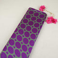 Purple Polka Dot Print Pure 70gm Chanderi Fabric SN-30549