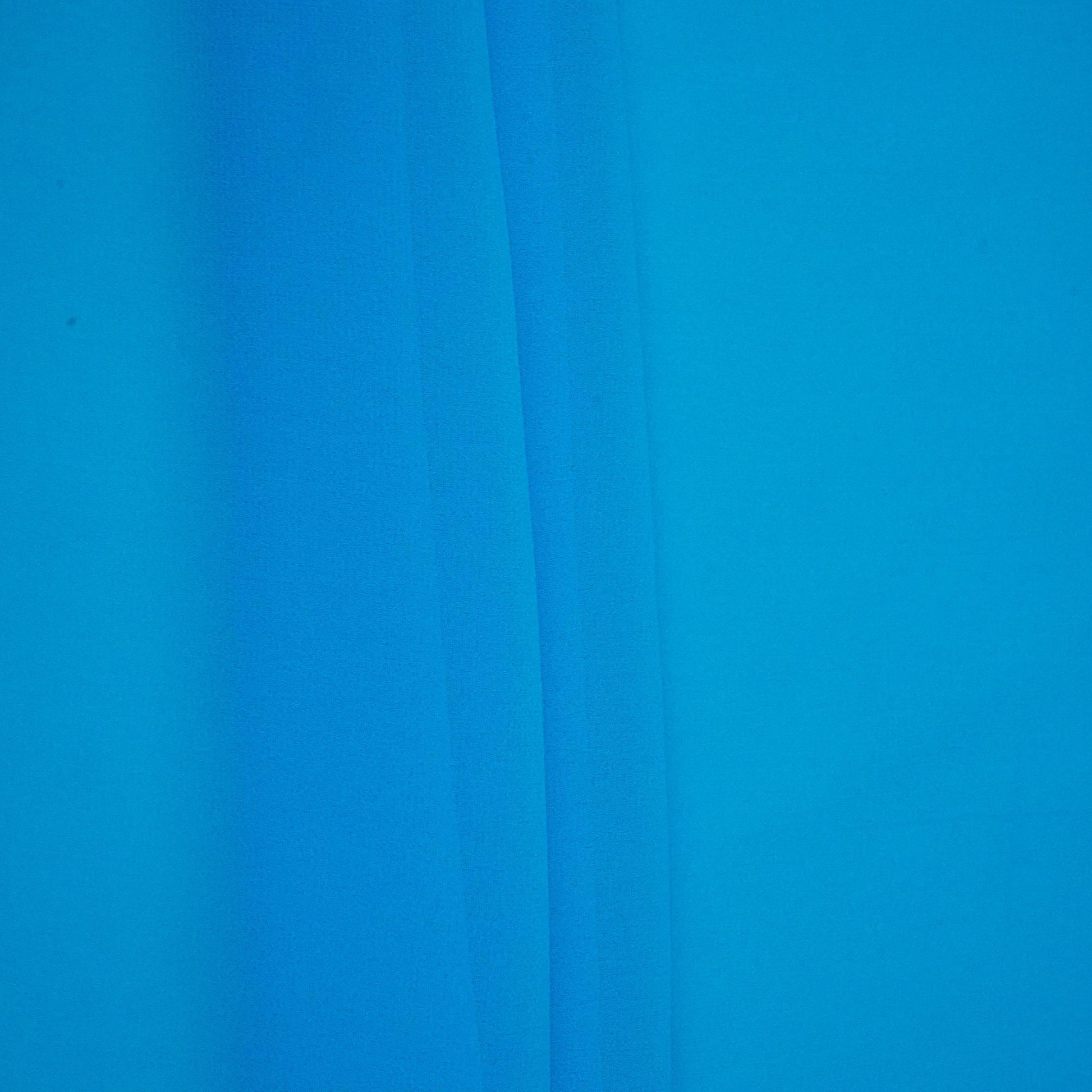 Azure Blue Solid georgette Fabric TU-6847 - TradeUNO