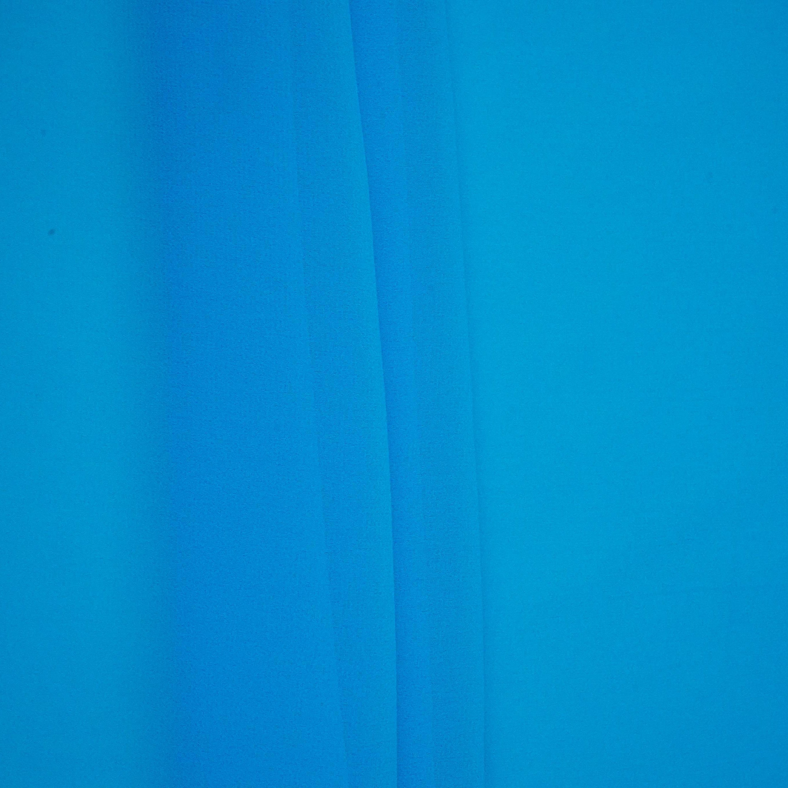 Azure Blue Solid georgette Fabric TU-6847 - TradeUNO