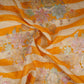Mustard Yellow Stripes Meenakari Floral Pure Tissue Fabric SGS-30721
