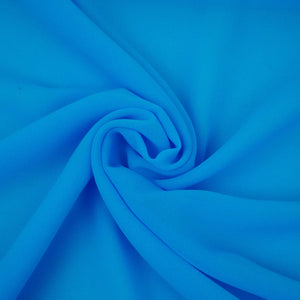 Azure Blue Solid georgette Fabric TU-6847 - TradeUNO