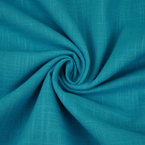 Aqua Blue Solid Cotton Linen Slub Fabric SG-30367 - TradeUNO