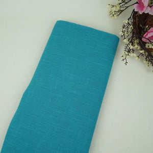 Aqua Blue Solid Cotton Linen Slub Fabric SG-30367 - TradeUNO