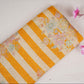 Mustard Yellow Stripes Meenakari Floral Pure Tissue Fabric SGS-30721