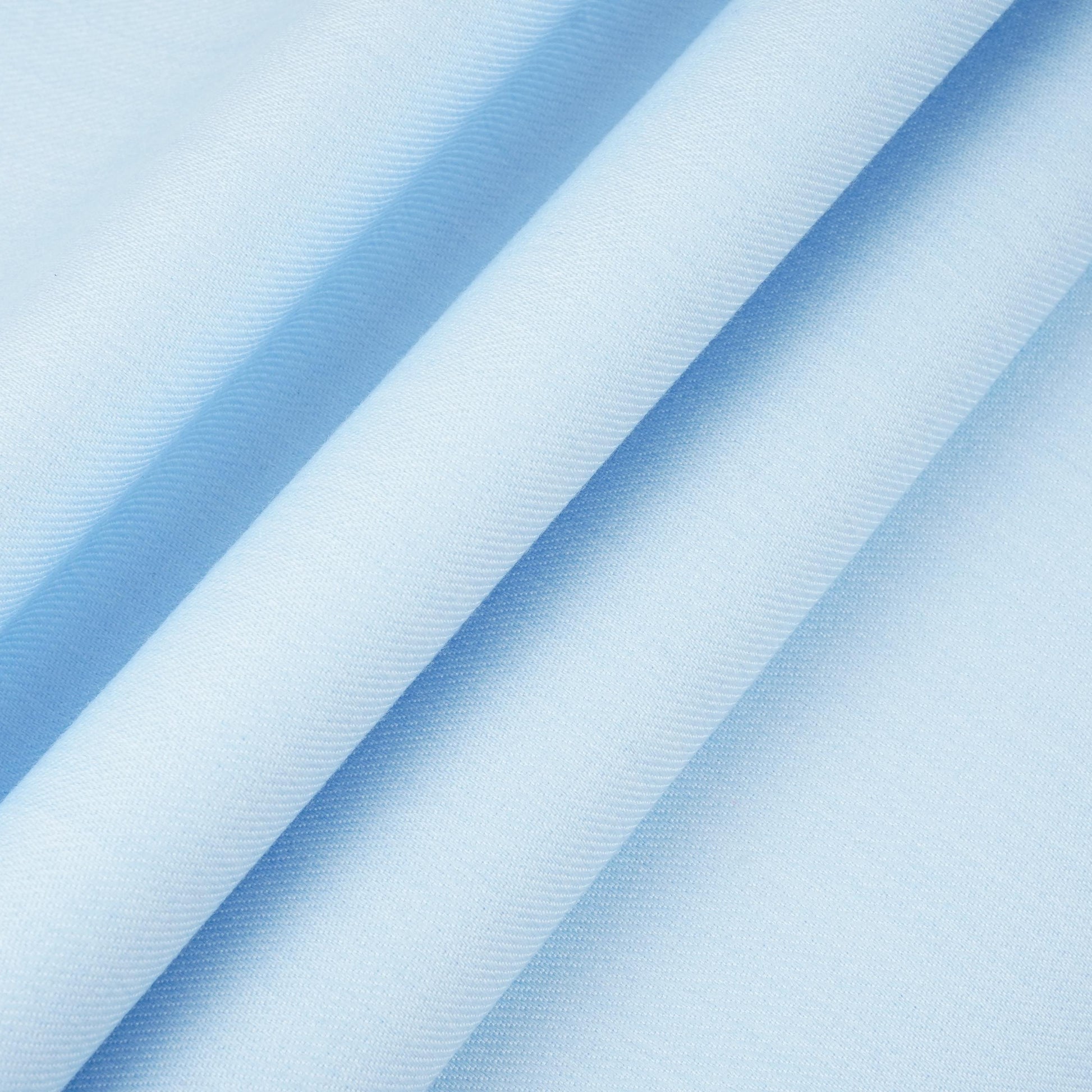 Sky Blue Solid Thin Denim Fabric KS-29404