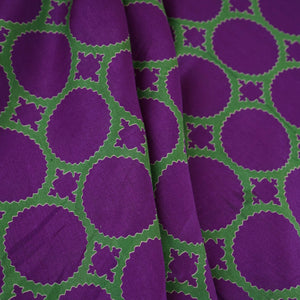 Purple Polka Dot Print Pure 70gm Chanderi Fabric SN-30549 - TradeUNO