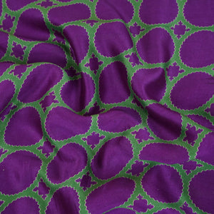 Purple Polka Dot Print Pure 70gm Chanderi Fabric SN-30549 - TradeUNO