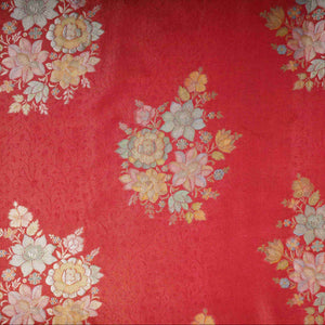 Maroon Meenakari Floral Pure Tissue Fabric SGS-30718 - TradeUNO