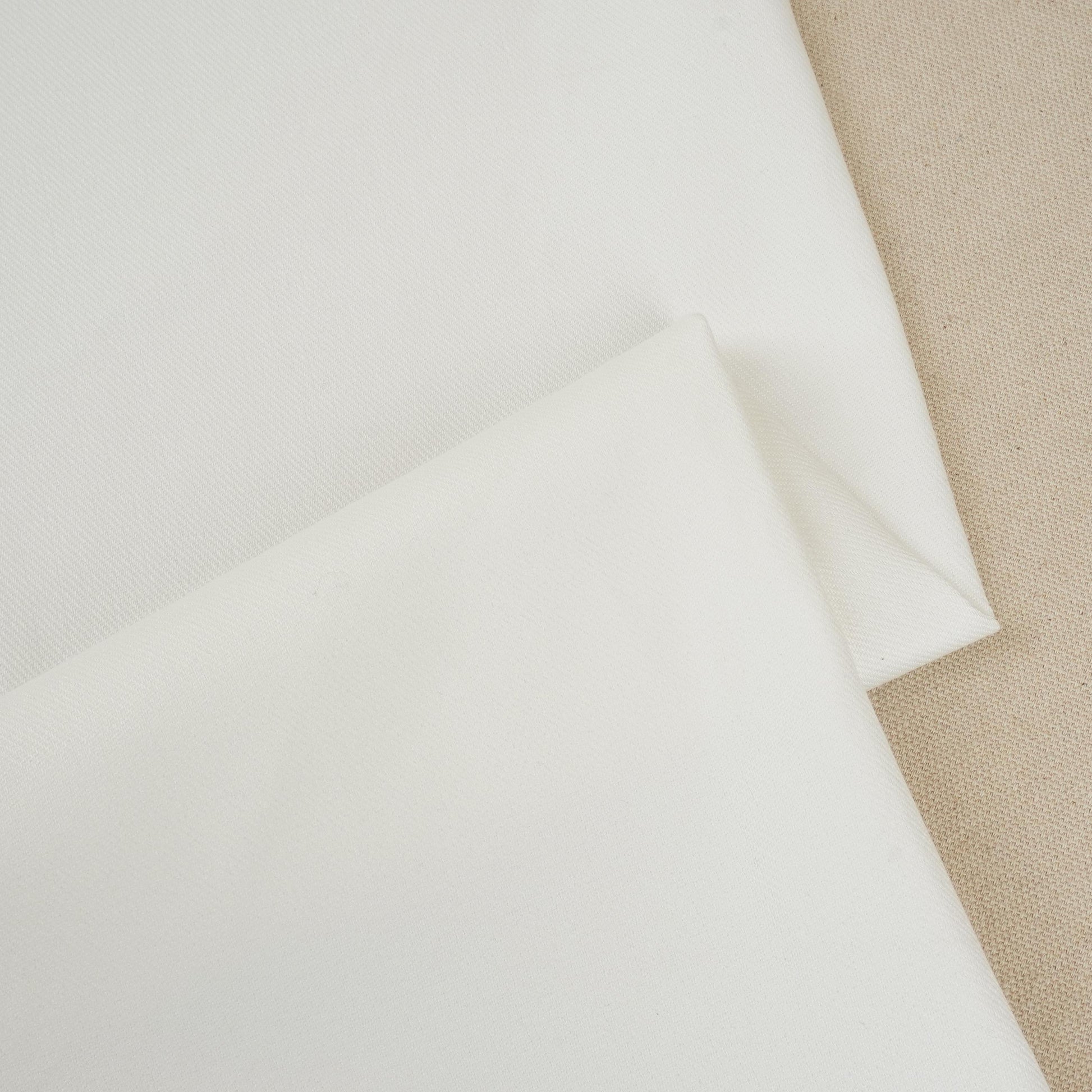 White Solid Thin Denim Fabric KS-29405