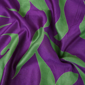 Purple Abstract Print Pure 70gm Chanderi Fabric SN-30548 - TradeUNO
