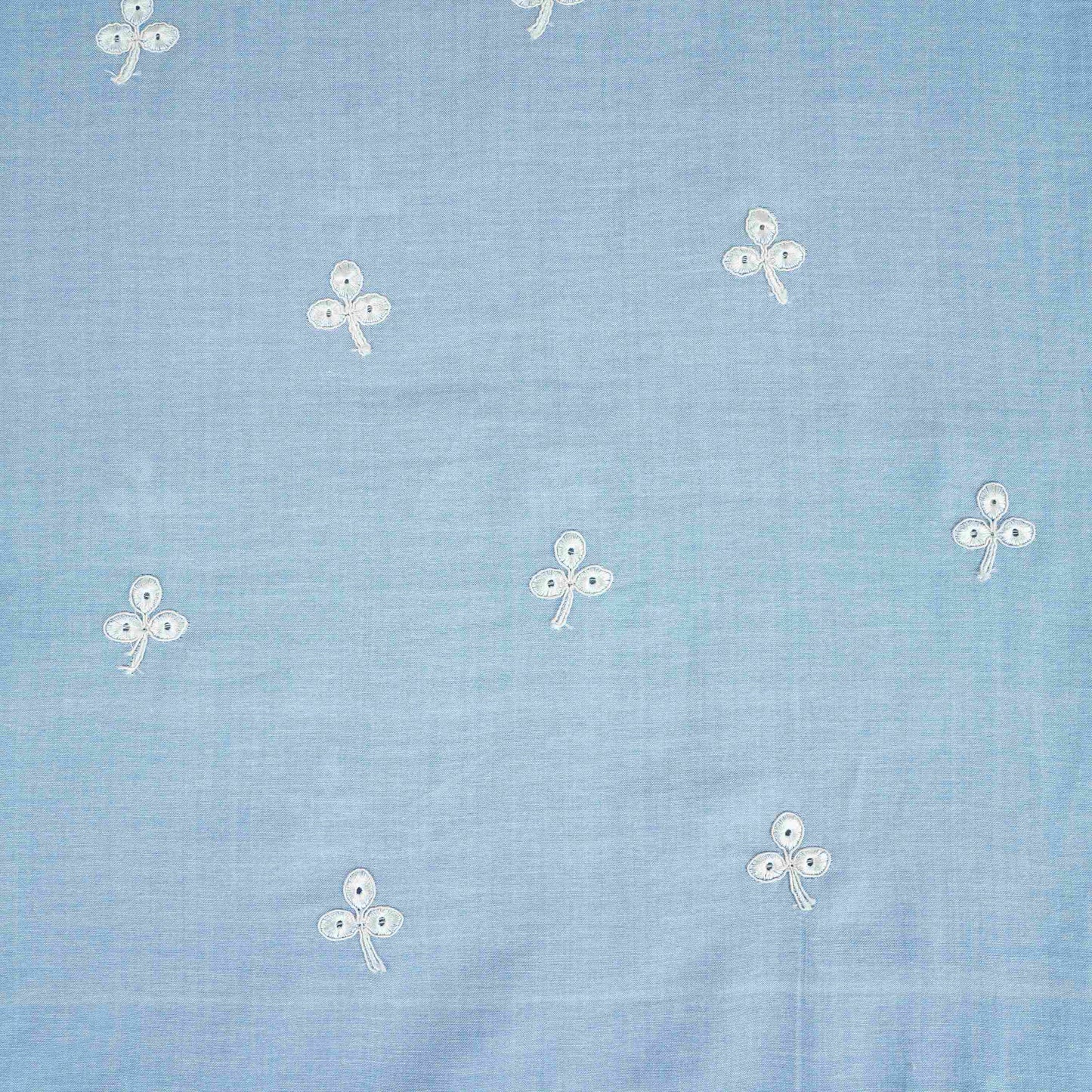 Light Blue Floral Embroidery South Cotton Fabric ZA-30590