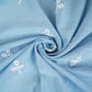 Light Blue Floral Embroidery South Cotton Fabric ZA-30590
