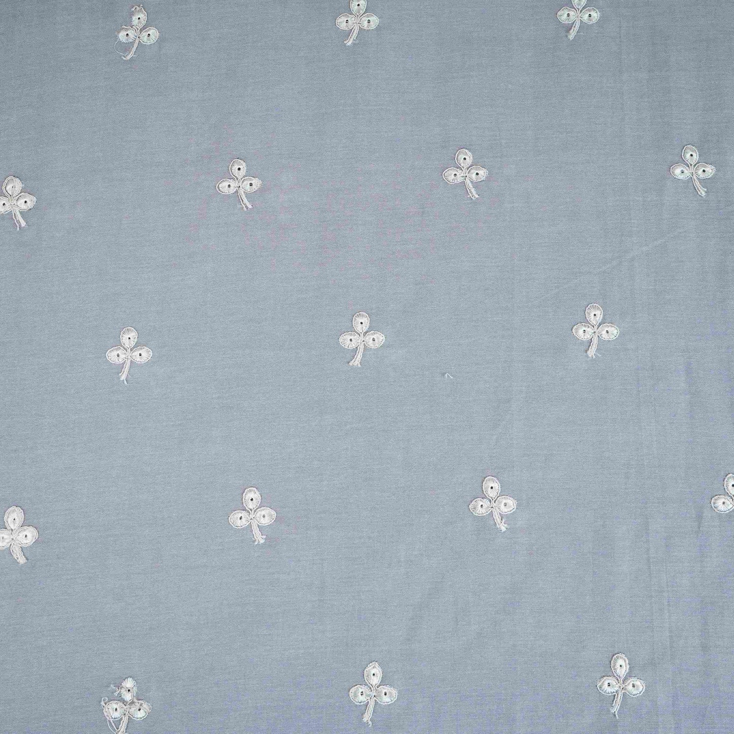 Lavender Floral Embroidery South Cotton Fabric ZA-30595