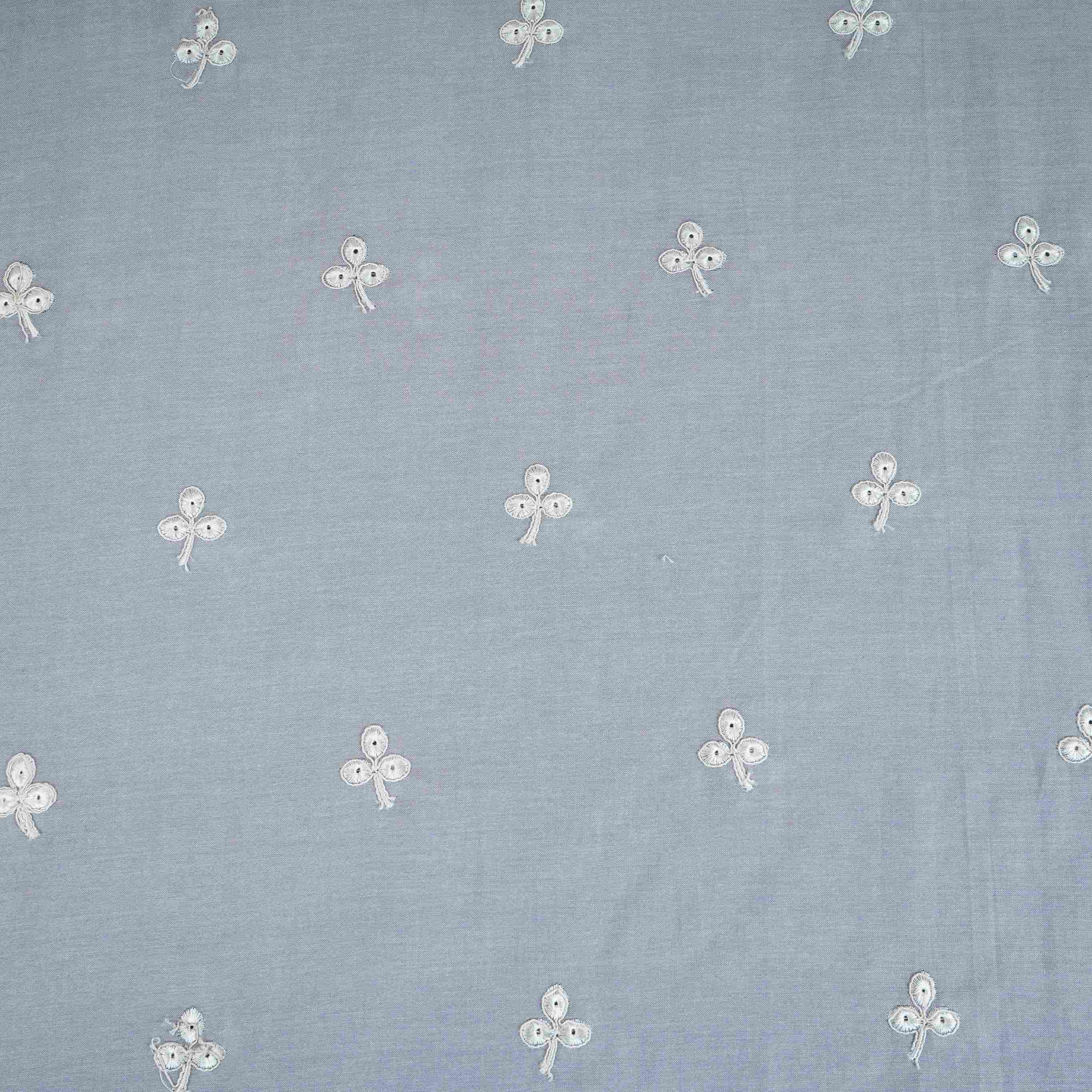 Lavender Floral Embroidery South Cotton Fabric ZA-30595 - TradeUNO