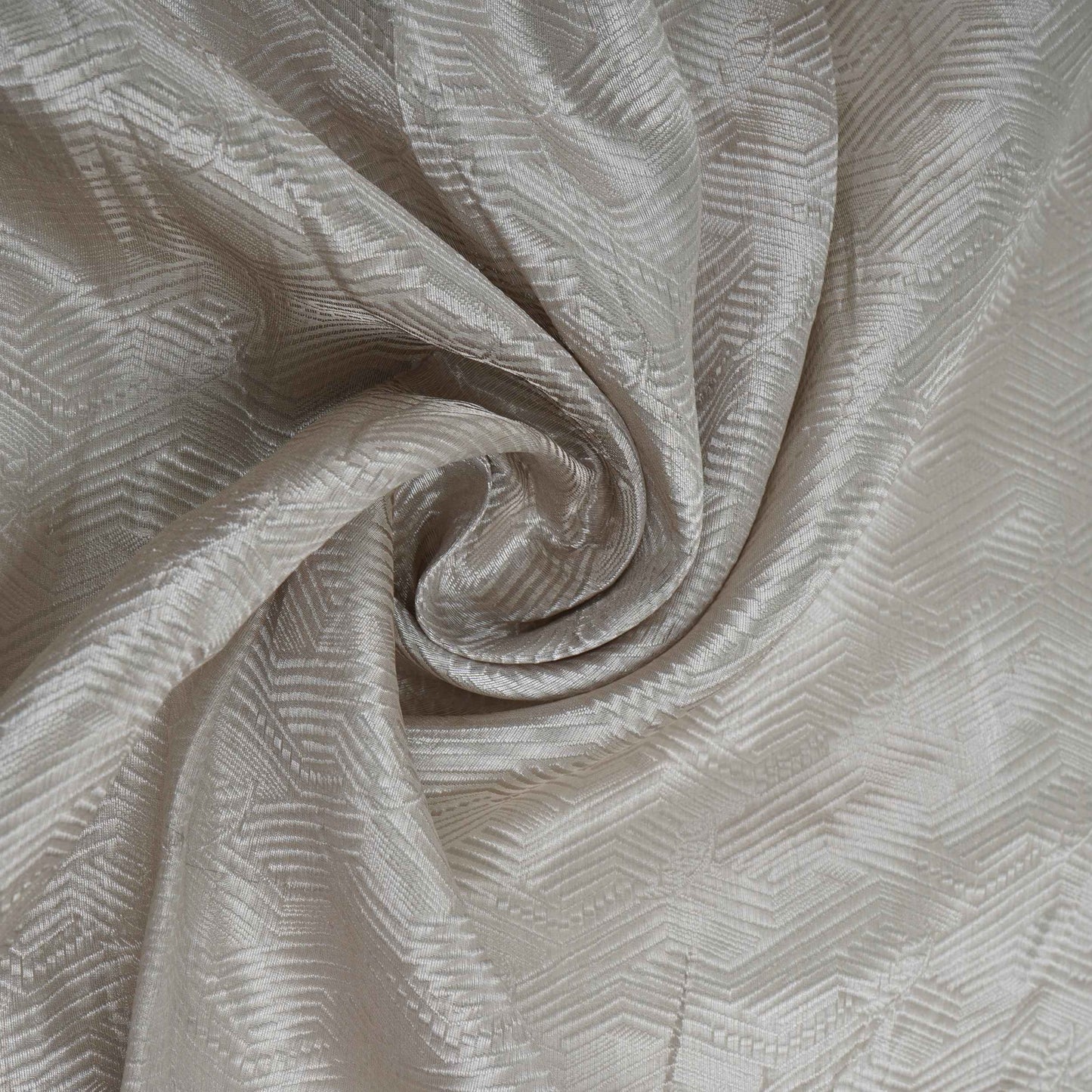 Silver Geometrical Jacquard Weave Tissue Fabric CW-32592