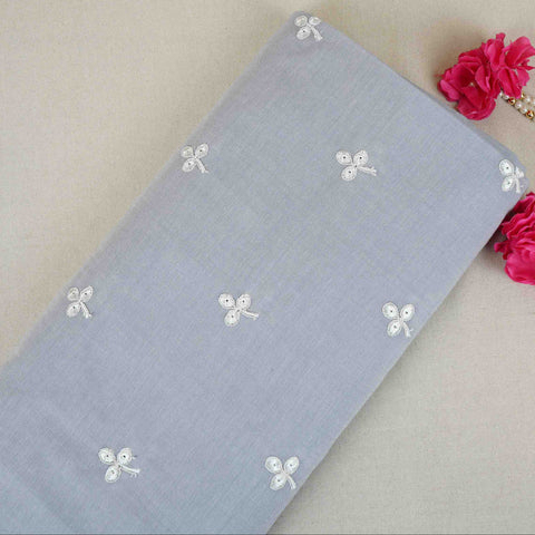 Lavender Floral Embroidery South Cotton Fabric ZA-30595