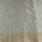 Magenta With Silver Gold Zari Work Tissue Fabric CW-32597