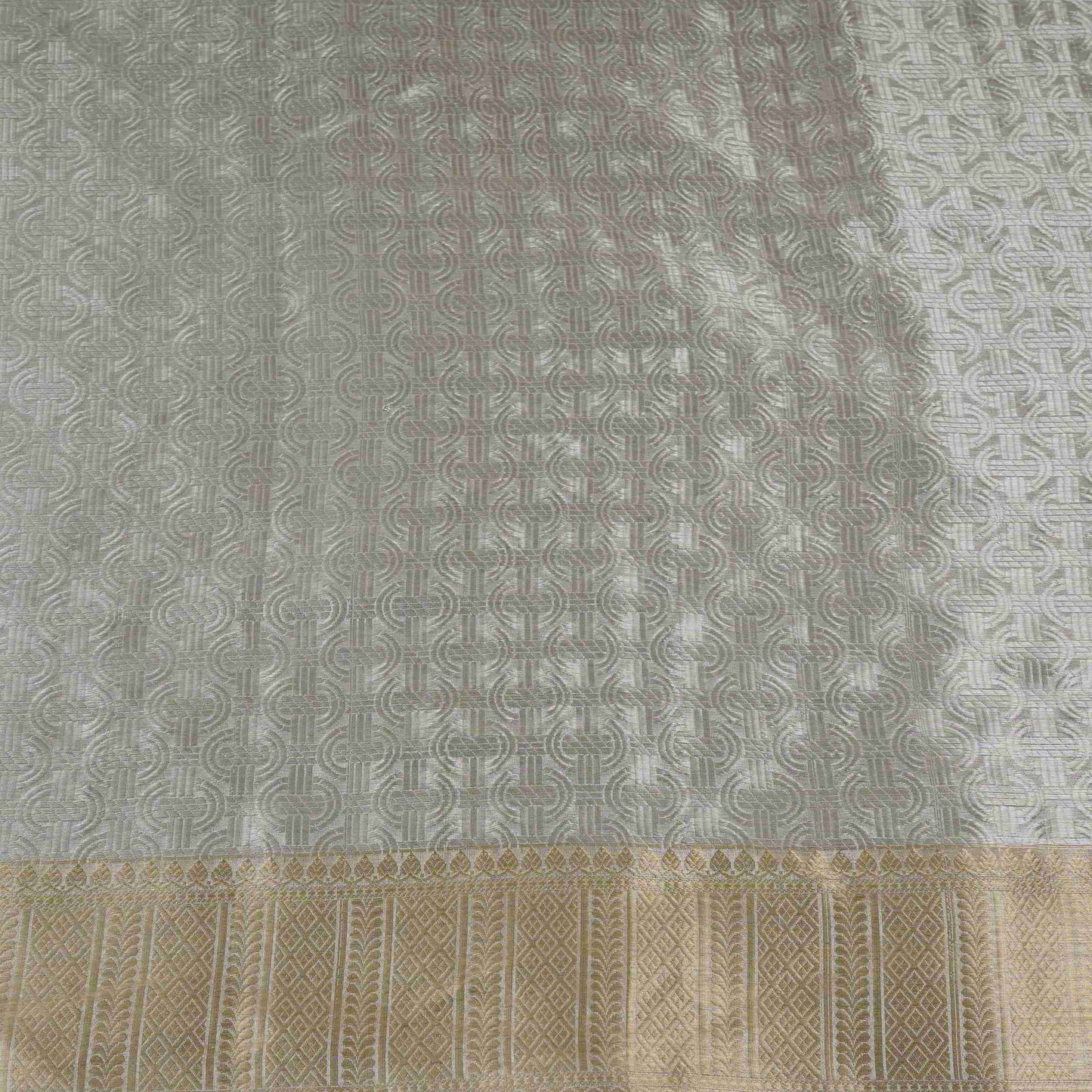 Magenta With Silver Gold Zari Work Tissue Fabric CW-32597