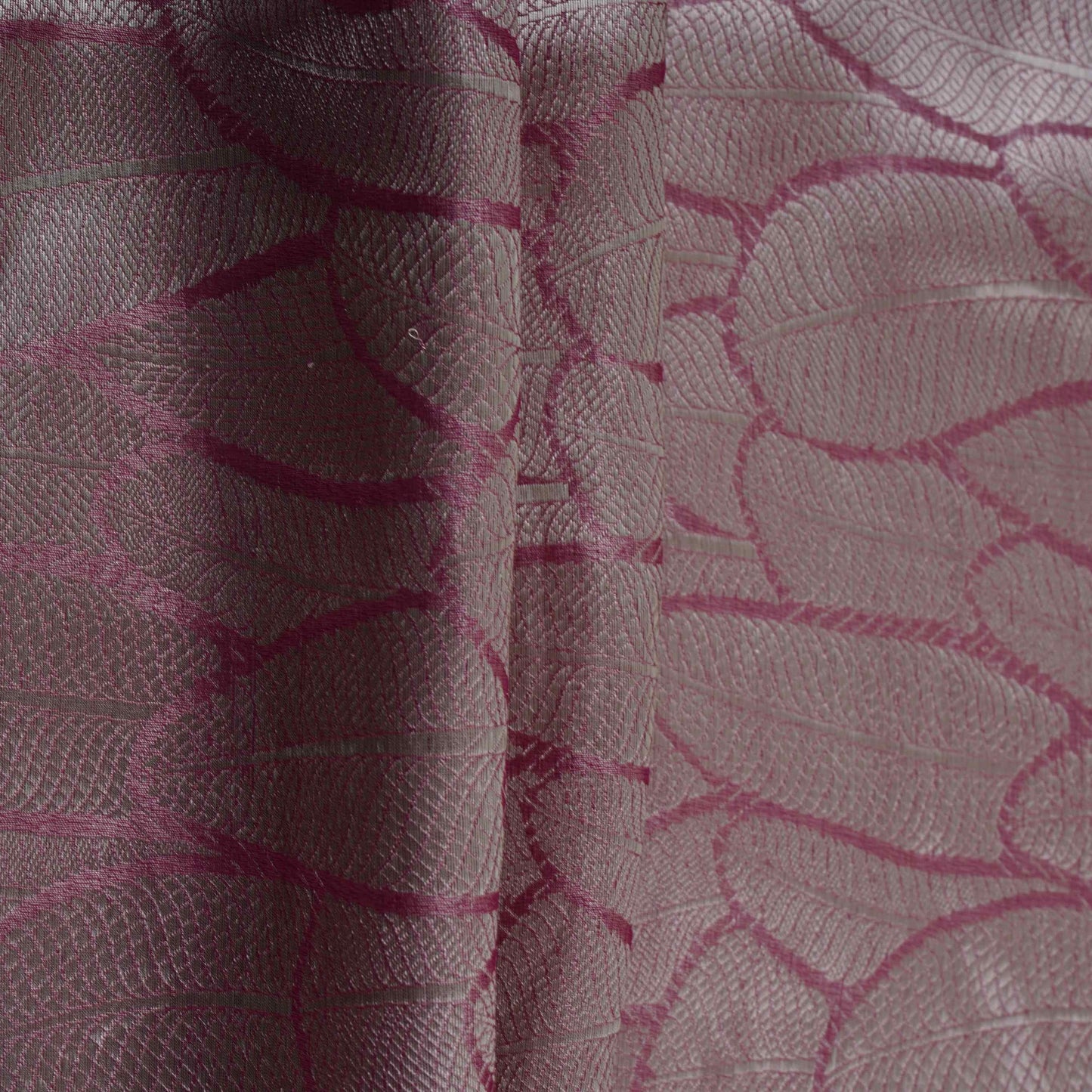 Silver Champagne Knot Jaal Tissue Fabric CW-32605