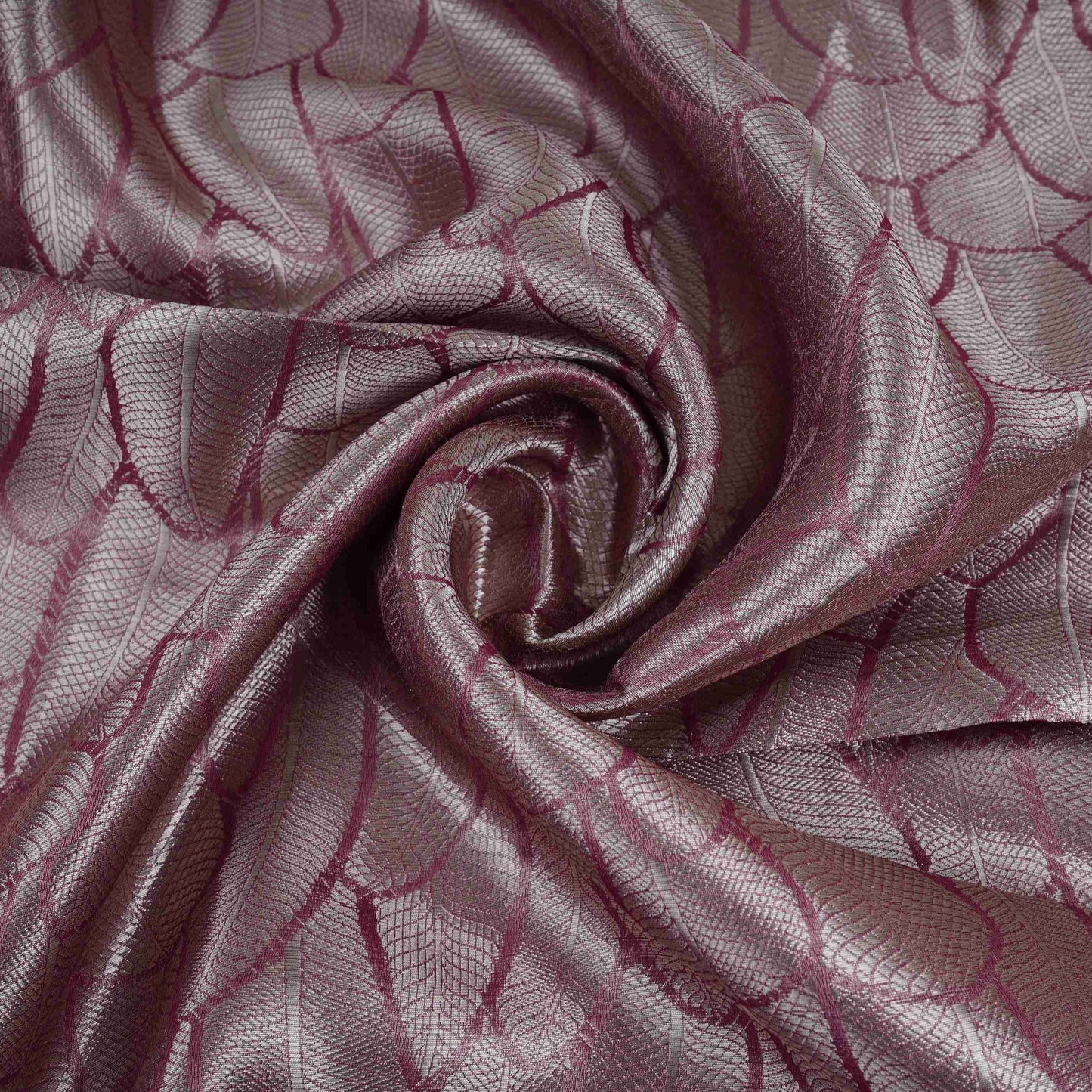 Silver Champagne Knot Jaal Tissue Fabric CW-32605