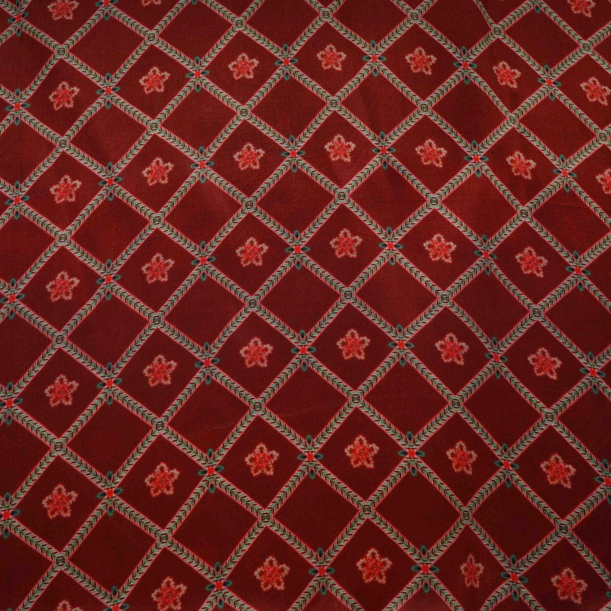 Brown Buti Print Natural Crepe Fabric SN-34944