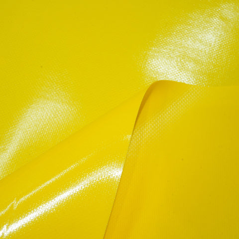 600 GSM Double Side Coated PVC Fabric 1000D Yellow Glossy