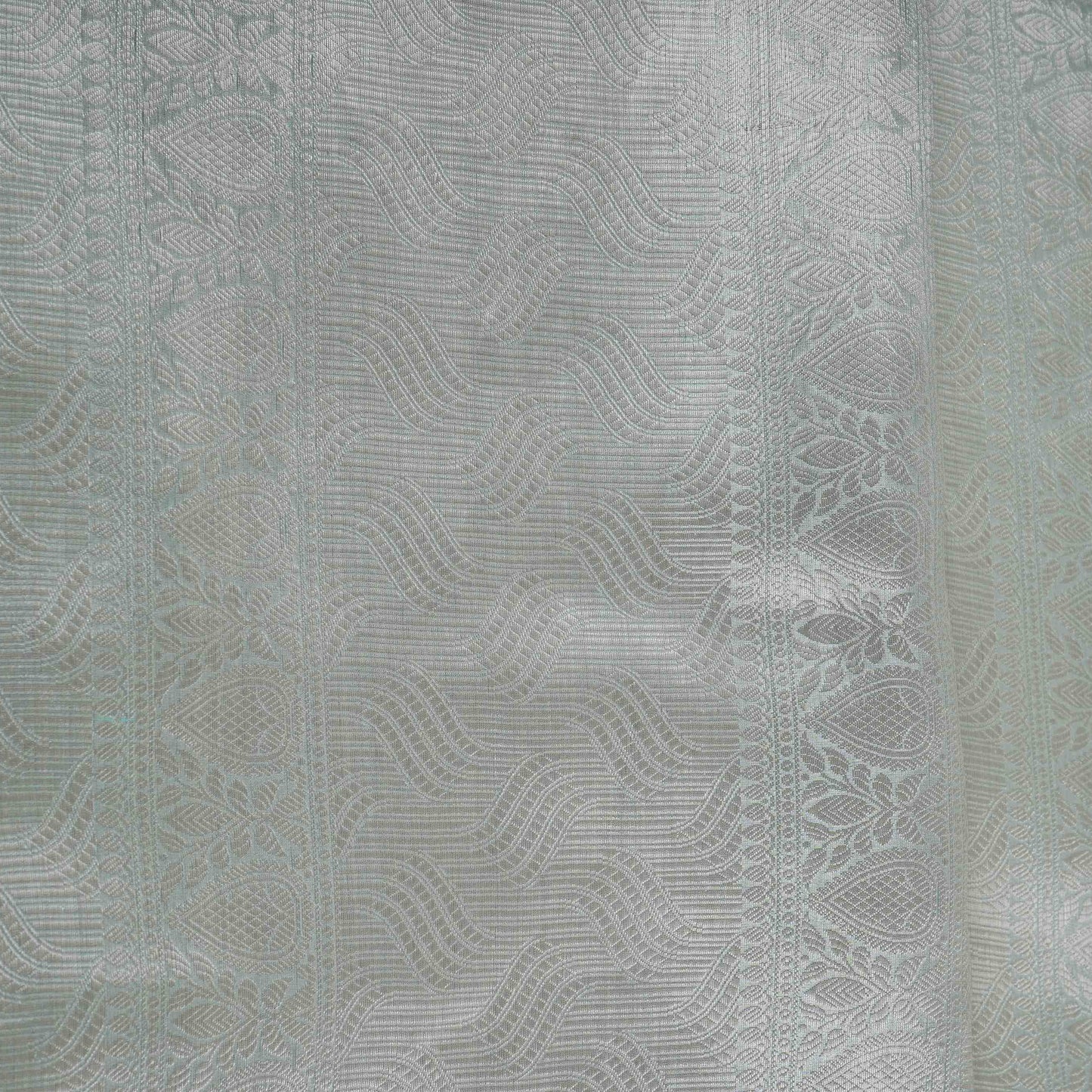 Silver Paisley Jacquard Weave Tissue Fabric CW-32589