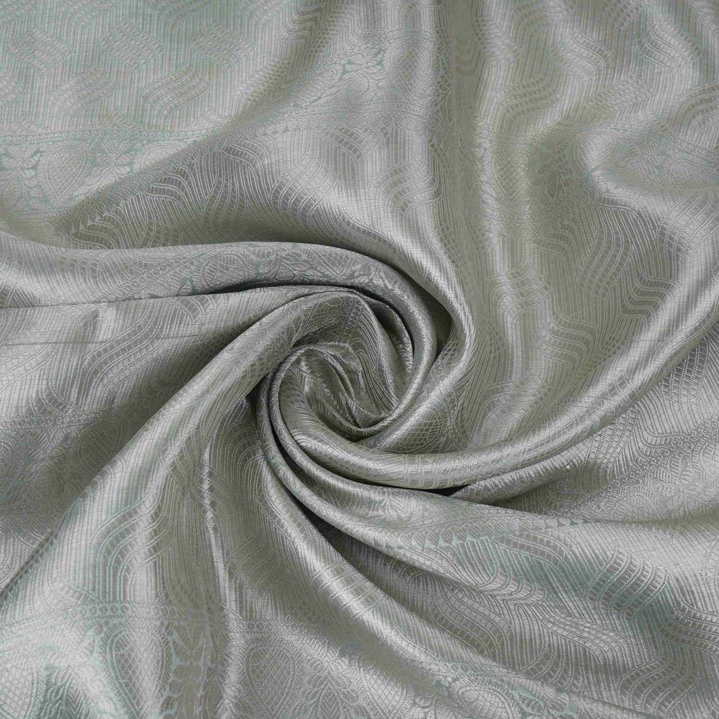 Silver Paisley Jacquard Weave Tissue Fabric CW-32589