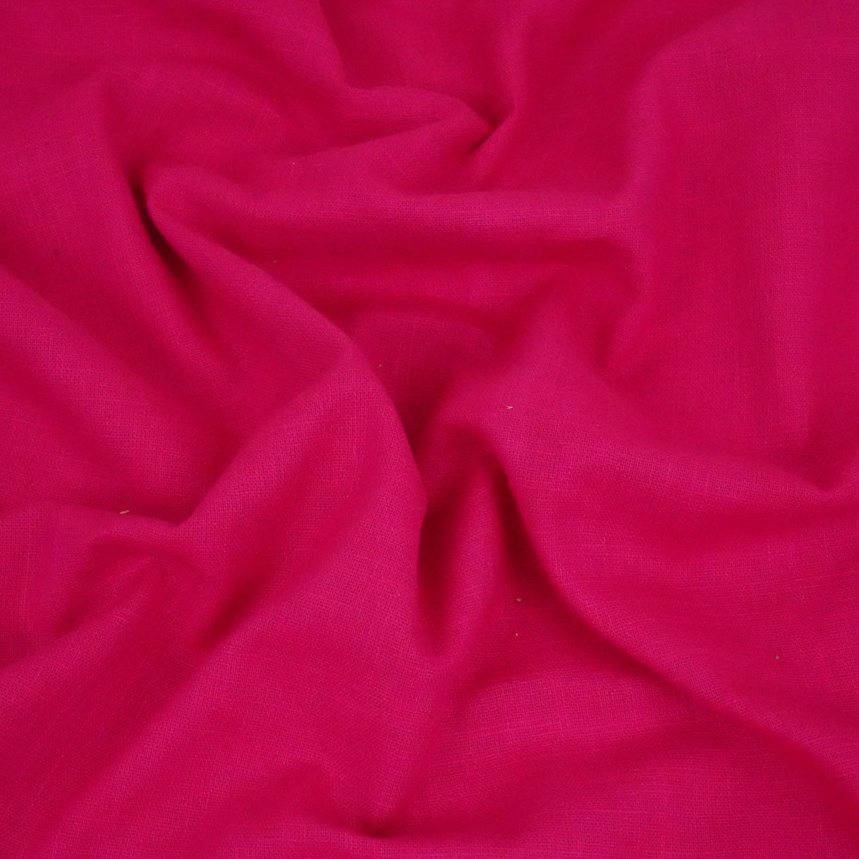 Dark Pink Solid Cotton Linen Slub Fabric SH-17226 - TradeUNO