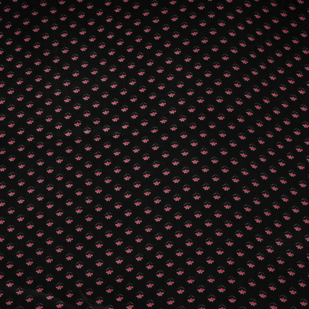 Black Buti Print Natural Crepe Fabric SN-34940