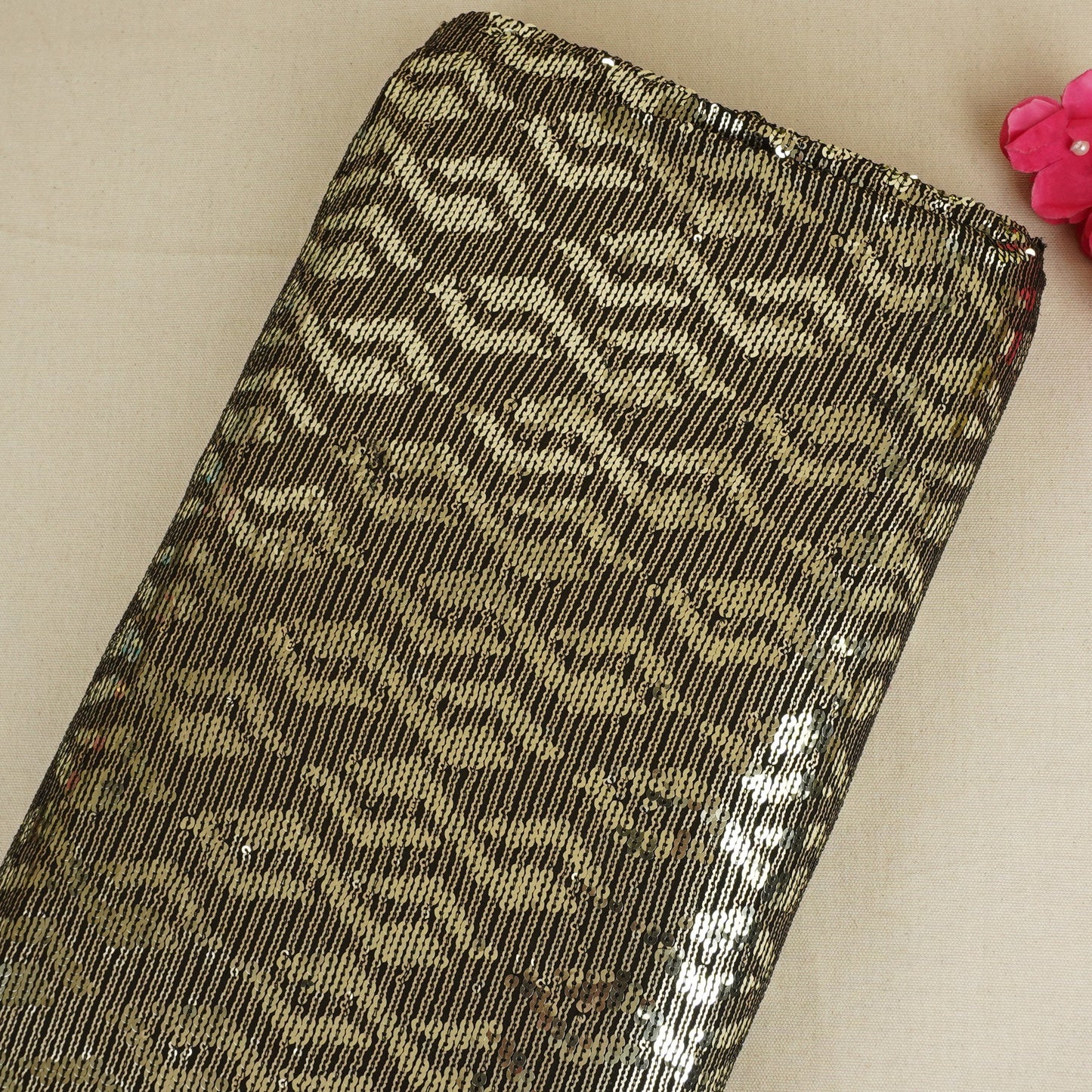 Black Sequins embroidery Georgette Fabric WI-29172