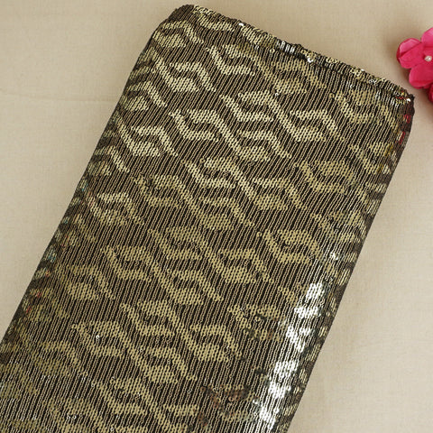 Black Sequins embroidery Georgette Fabric WI-29172