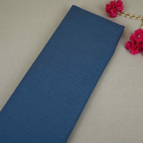 Denim Blue Solid Pure Linen Fabric UT-30491