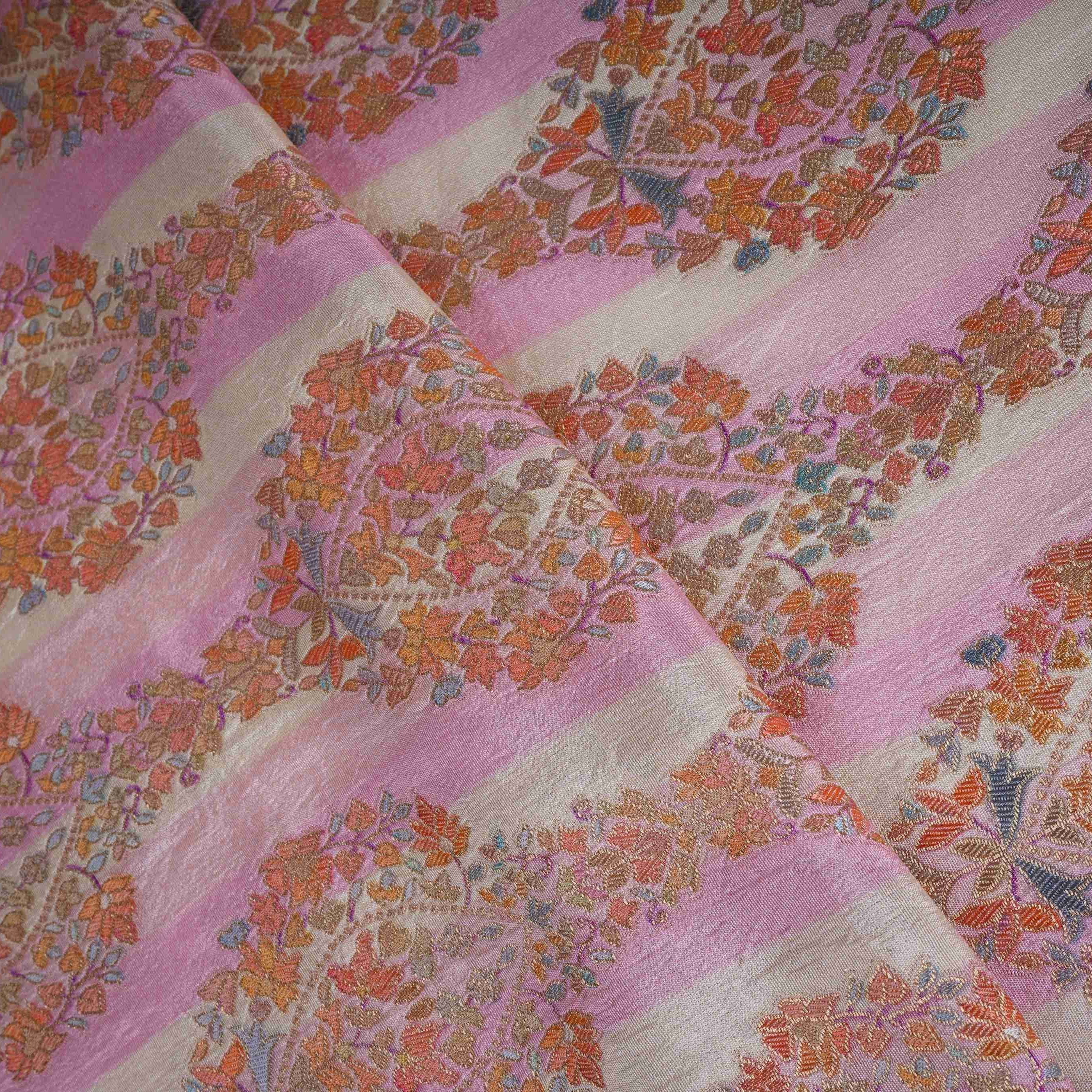 Cream Meenakari Dola Jacquard Fabric SGS-30717 - TradeUNO