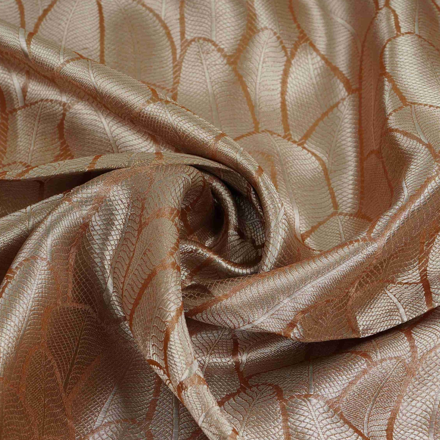 Copper Gold Zari Work Tissue Fabric CW-32596