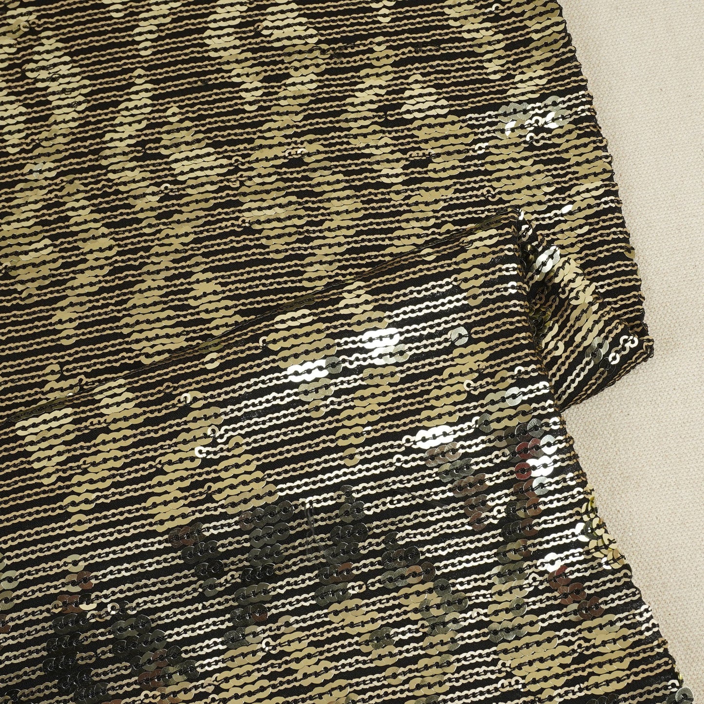 Black Sequins embroidery Georgette Fabric WI-29172