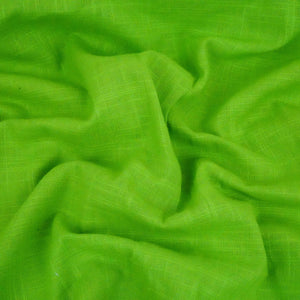 Parrot Green Solid Cotton Linen Slub Fabric SG-30363 - TradeUNO