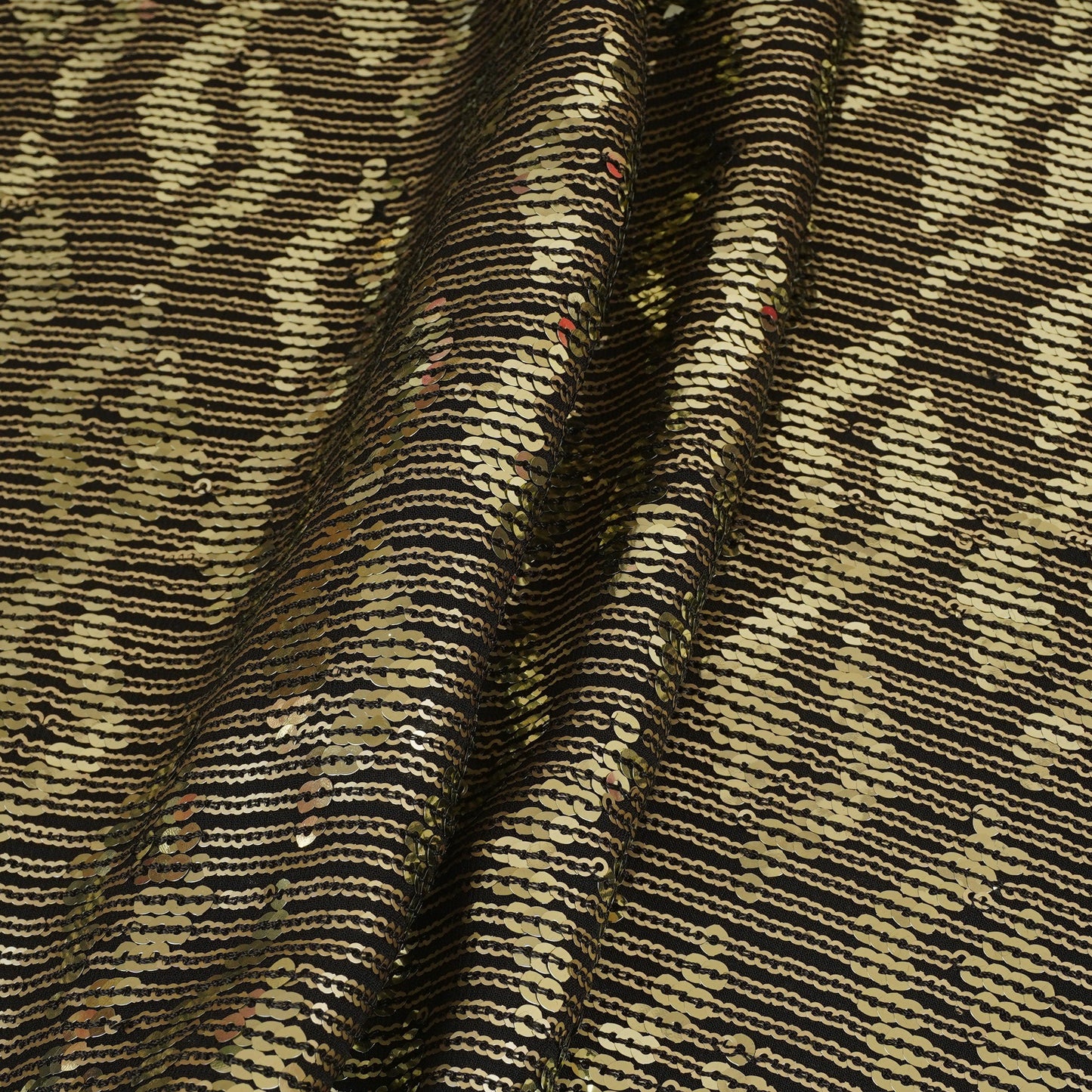 Black Sequins embroidery Georgette Fabric WI-29172