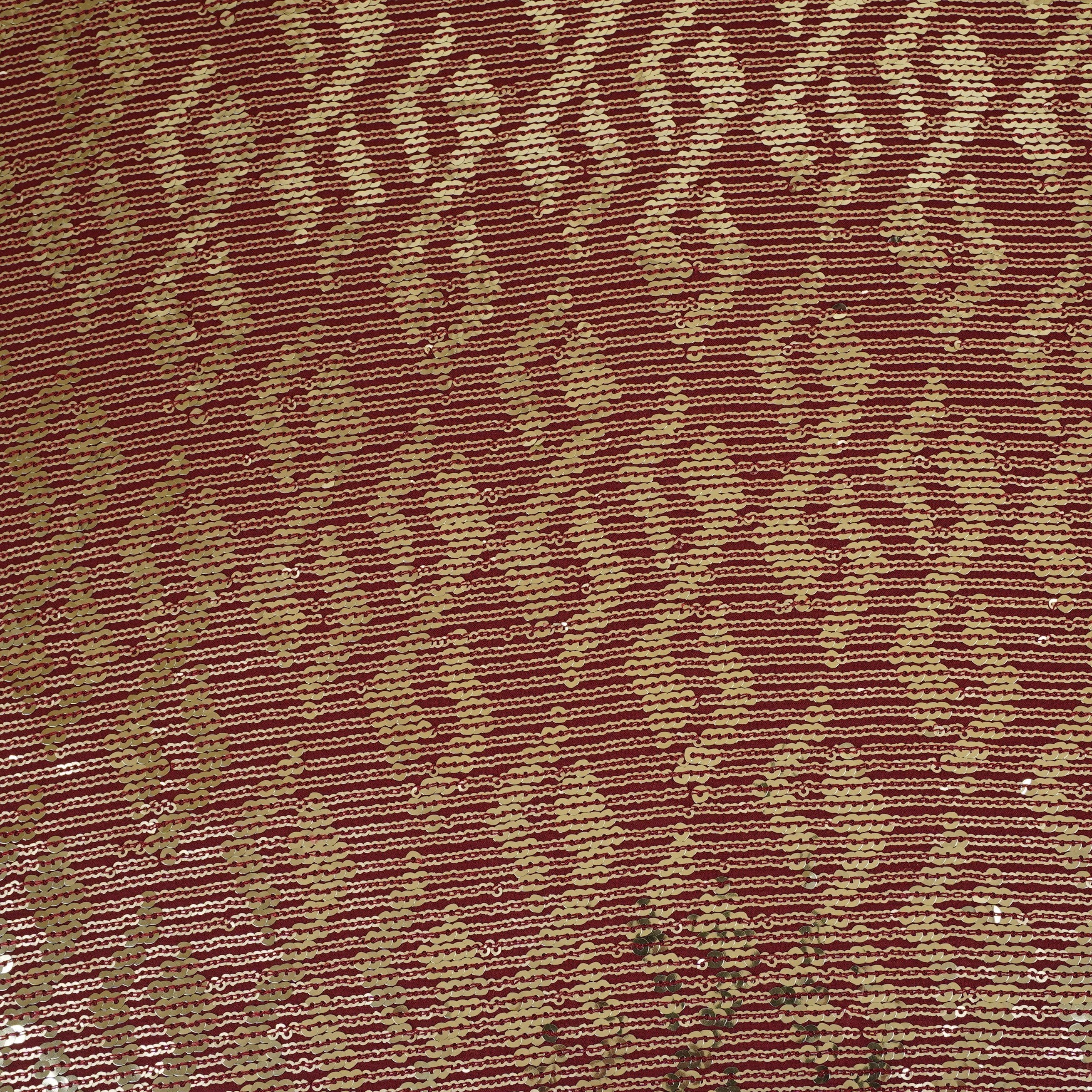 Maroon Sequins embroidery Georgette Fabric WI-29171 - TradeUNO