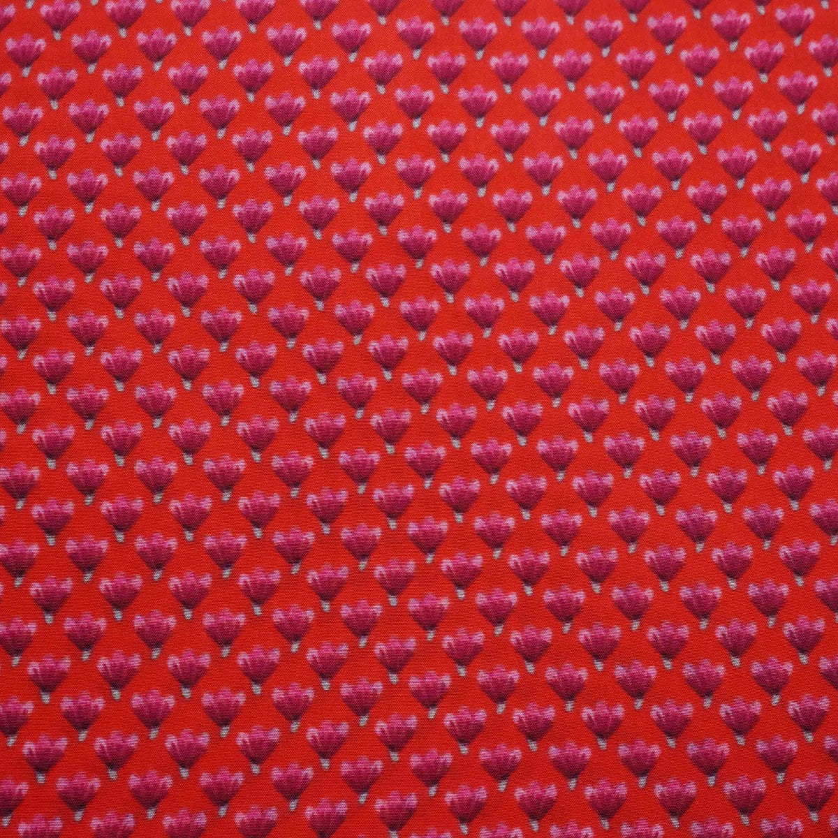 Red Buti Print Natural Crepe Fabric SN-34942