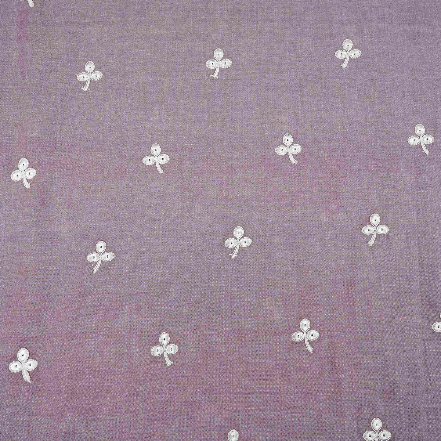 Purple Floral Embroidery South Cotton Fabric ZA-30592