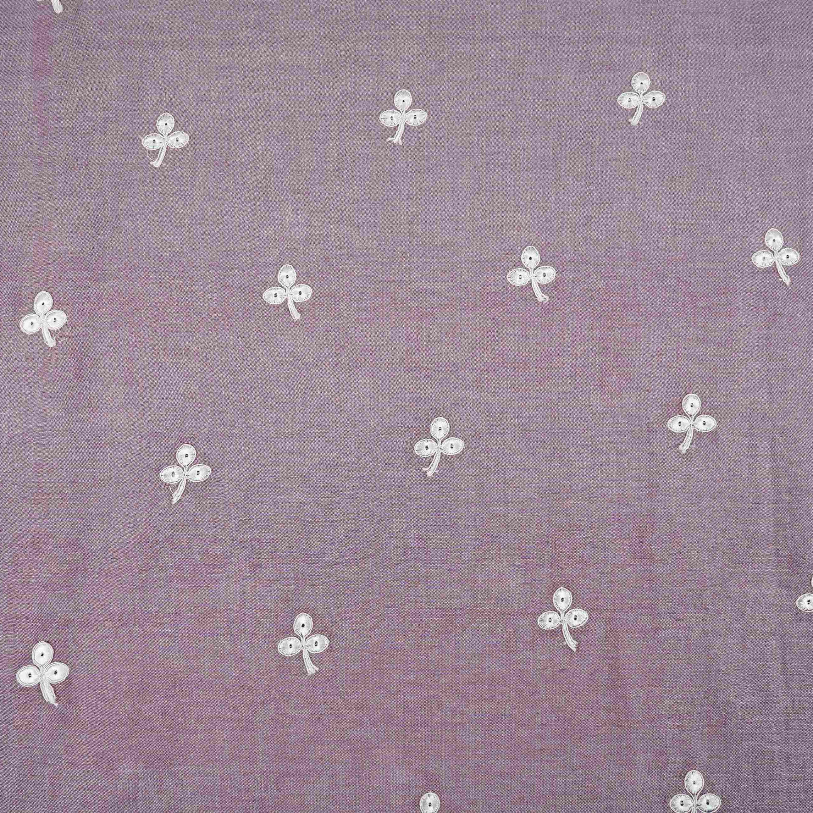 Purple Floral Embroidery South Cotton Fabric ZA-30592 - TradeUNO