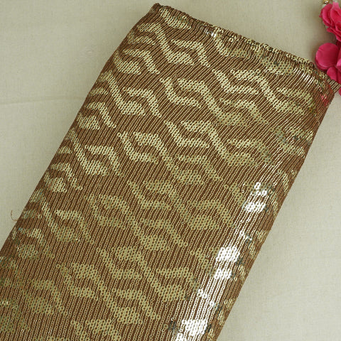 Brown Sequins embroidery Georgette Fabric WI-29169